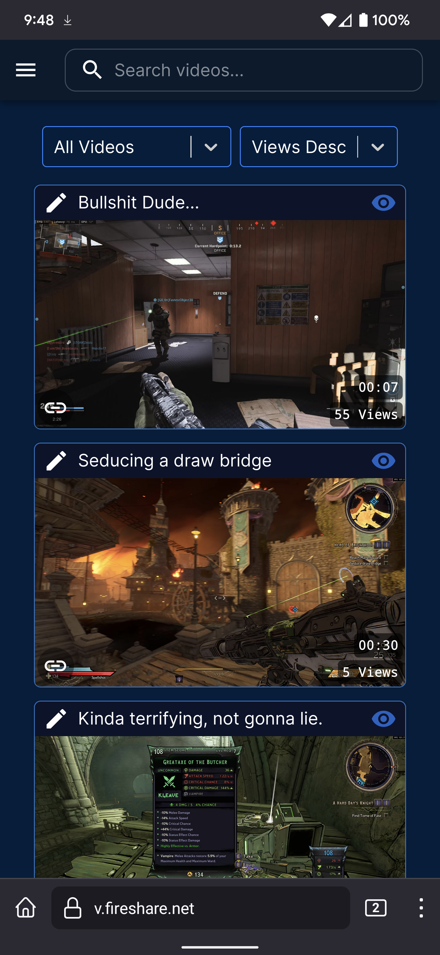 Fireshare screenshot 2