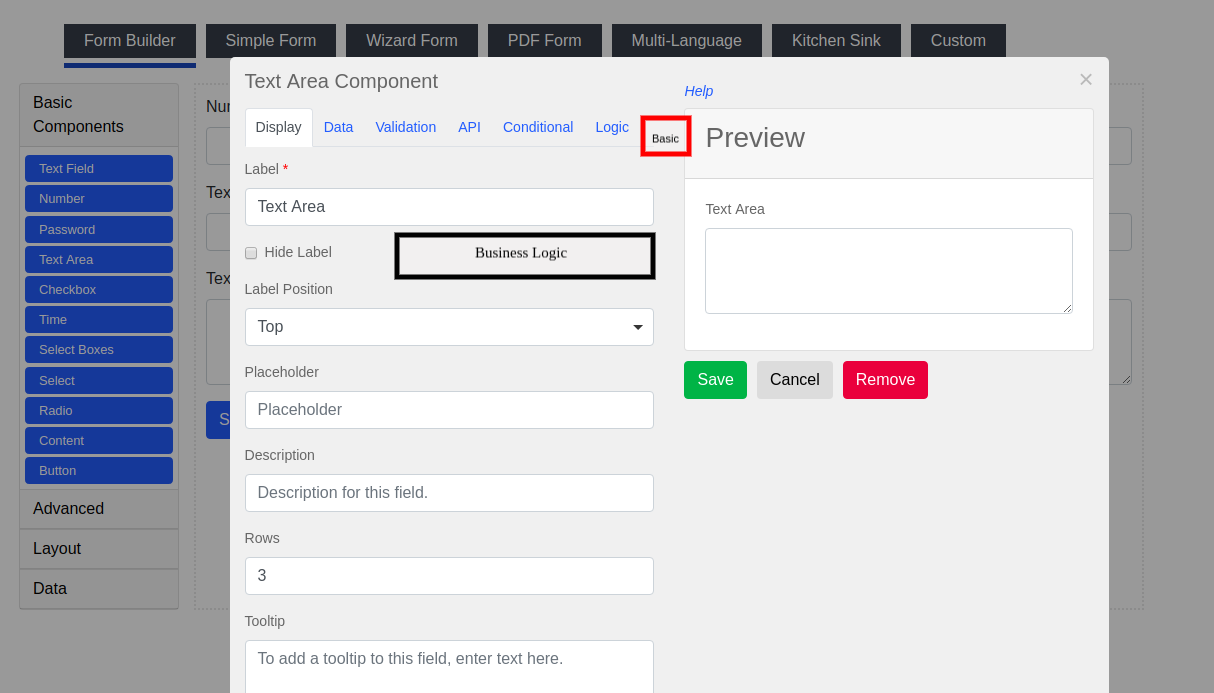 Form.io screenshot 1