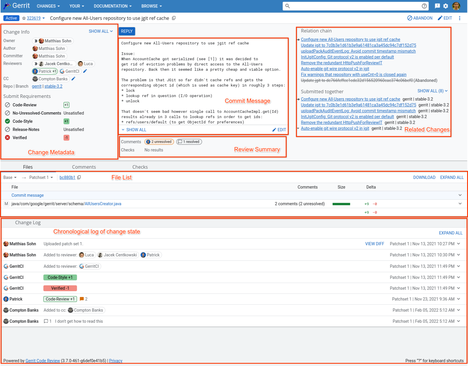 Gerrit screenshot 1