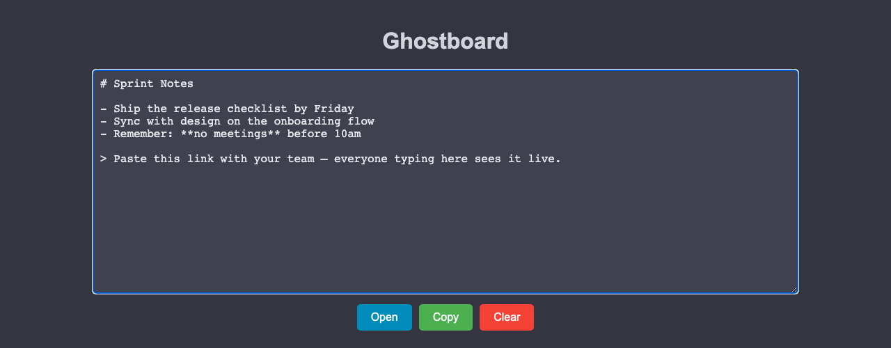 Ghostboard screenshot 1