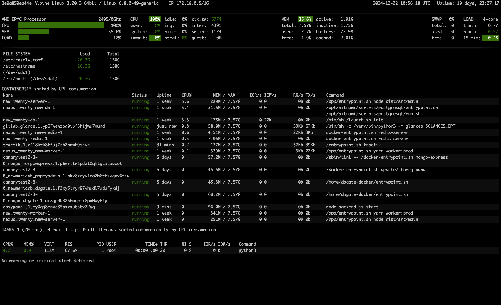 Glances screenshot 1