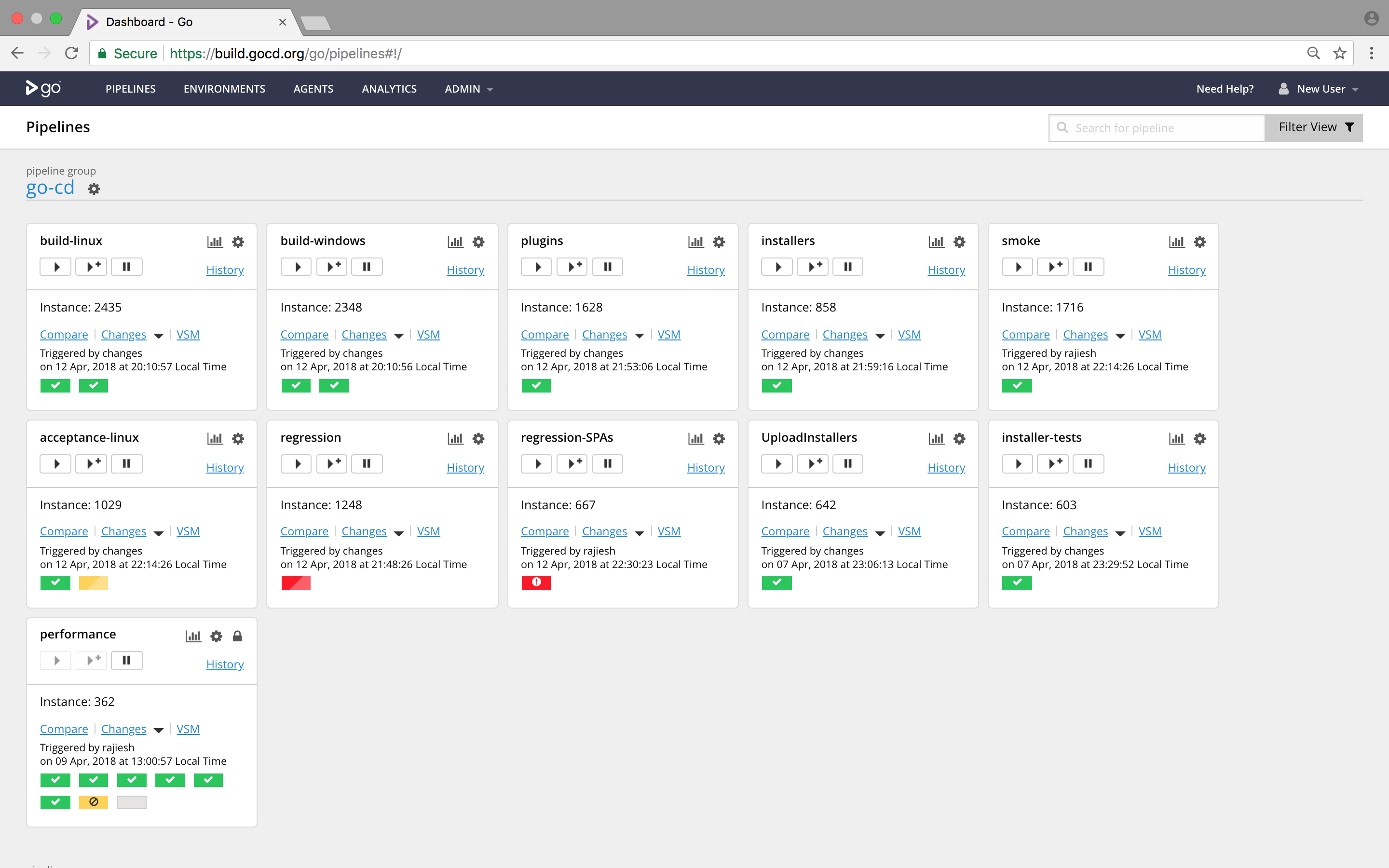 GoCD screenshot 1