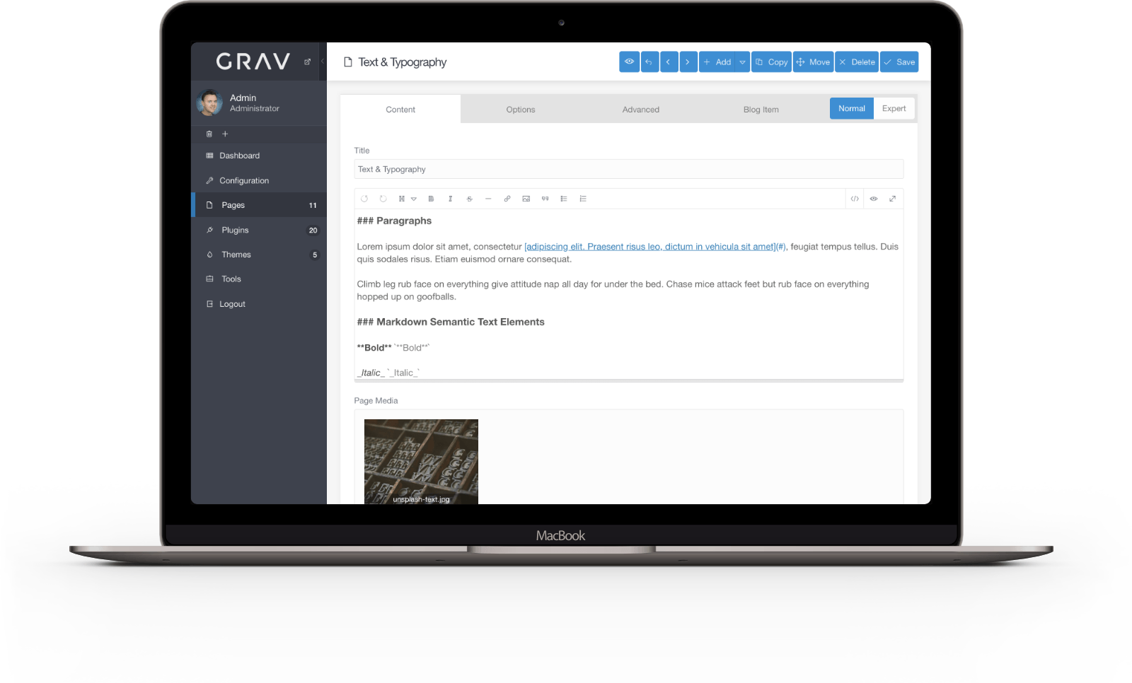 Grav screenshot 2