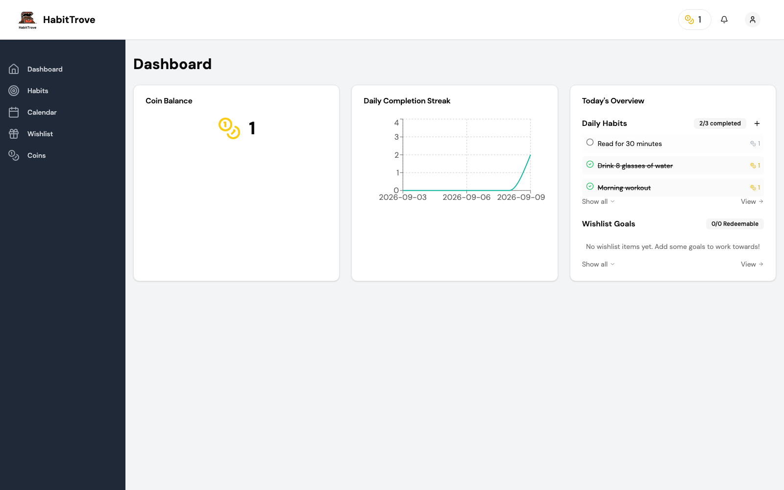HabitTrove screenshot 1