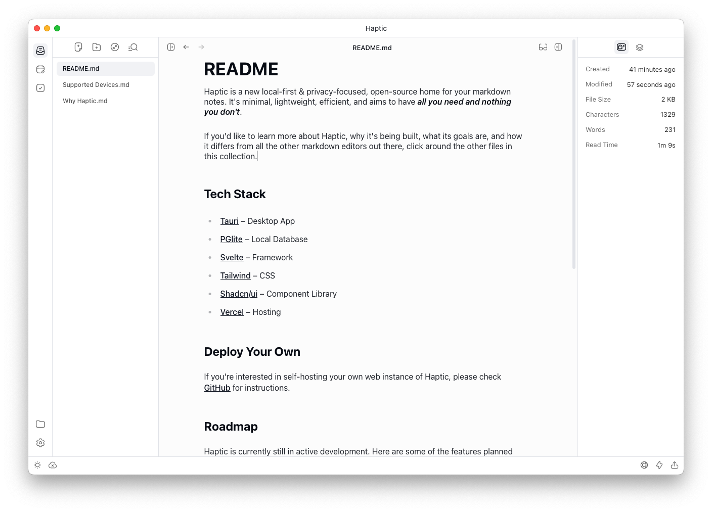 Haptic screenshot 1