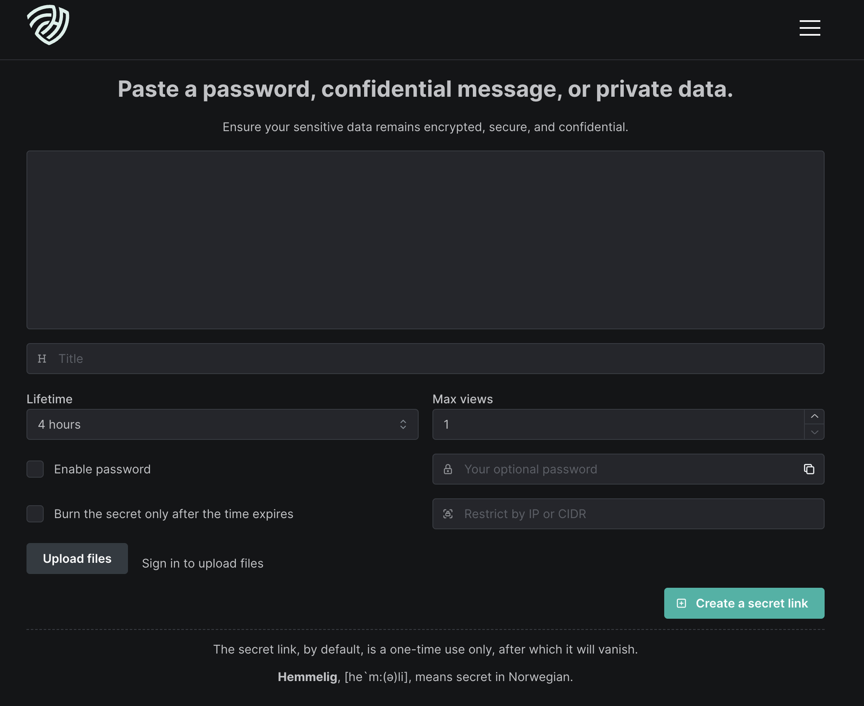 Hemmelig screenshot 1