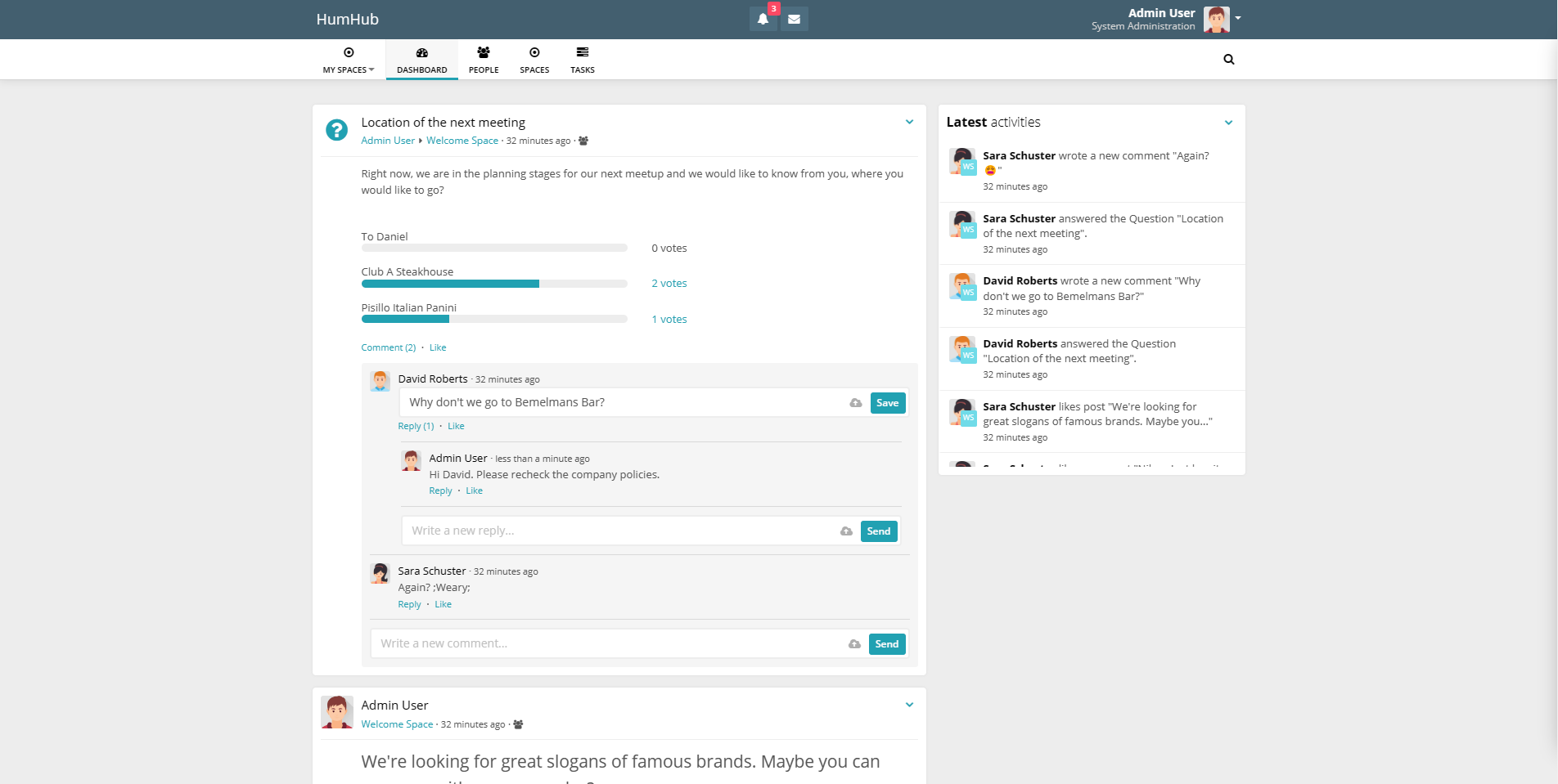 HumHub screenshot 1