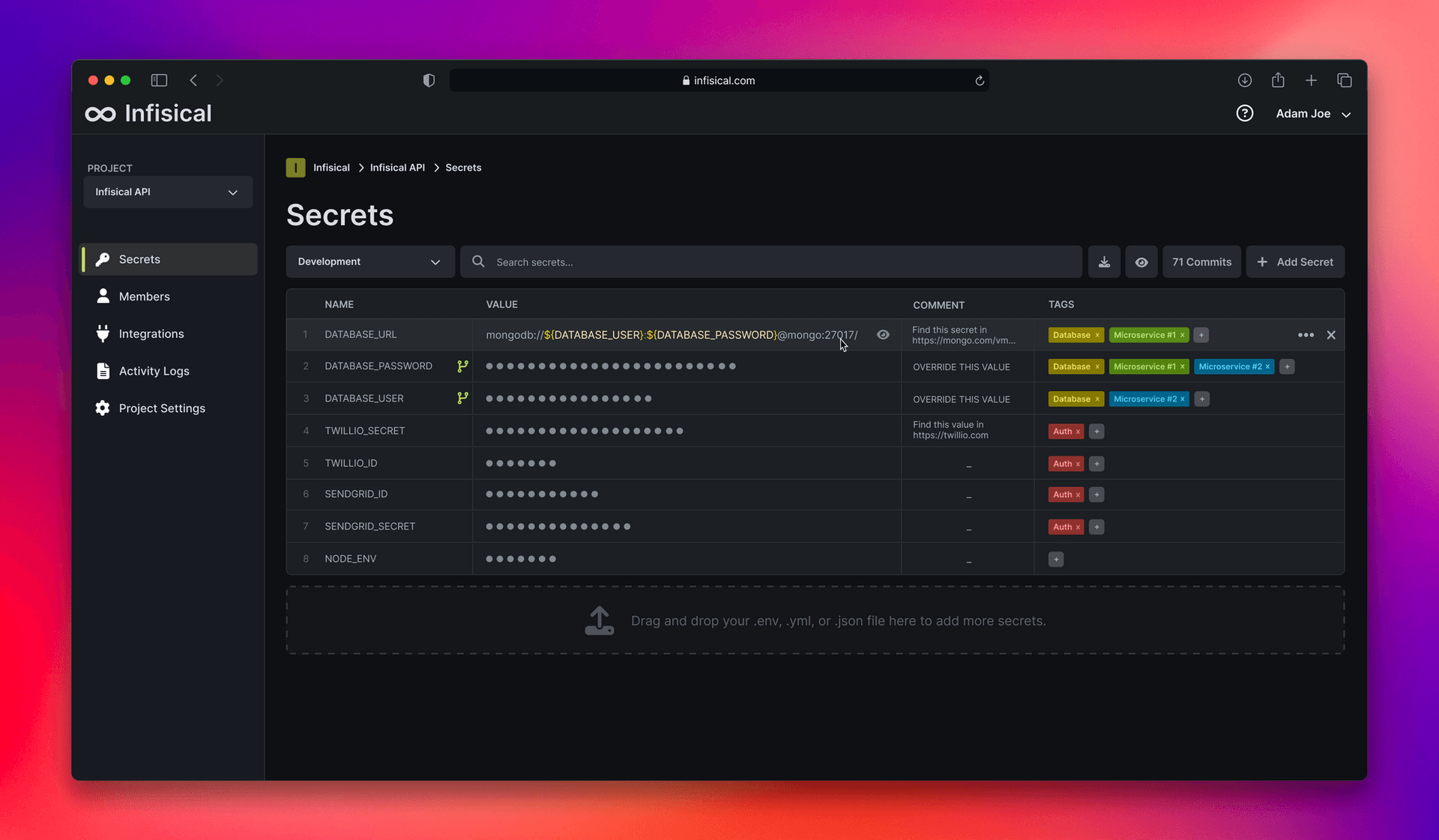 Infisical screenshot 1