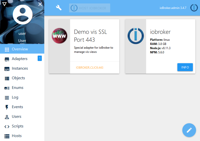ioBroker screenshot 1