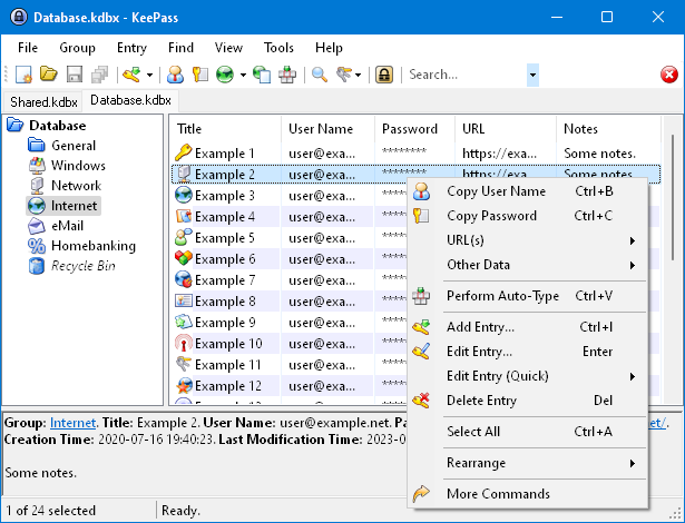 KeePassXC screenshot 1