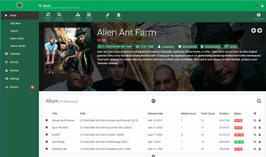 Lidarr screenshot 1