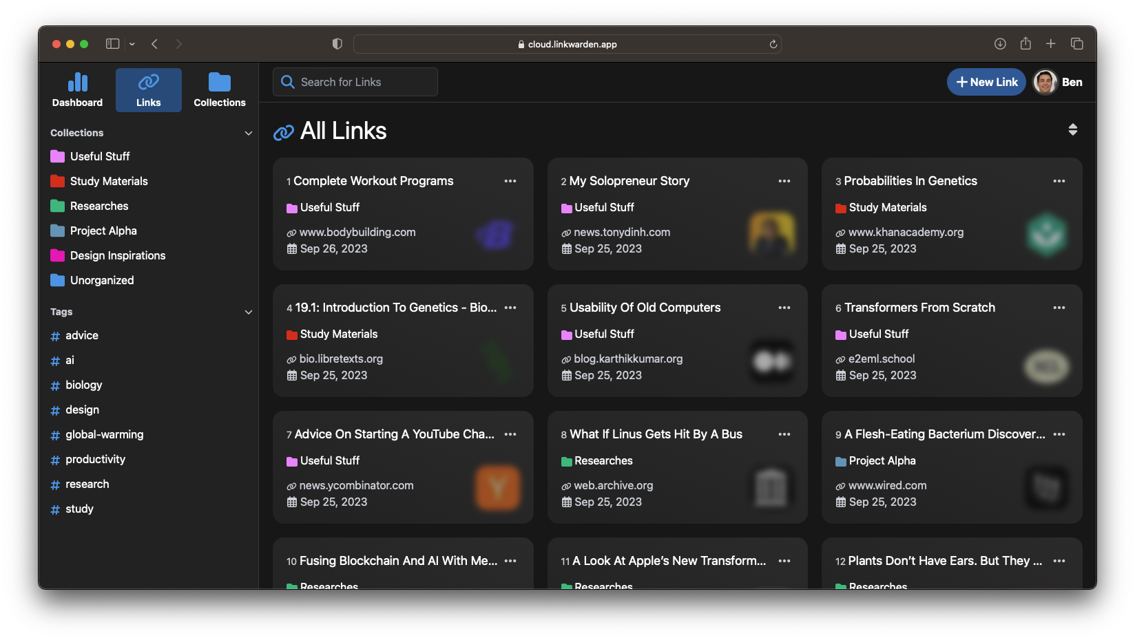 LinkWarden screenshot 1