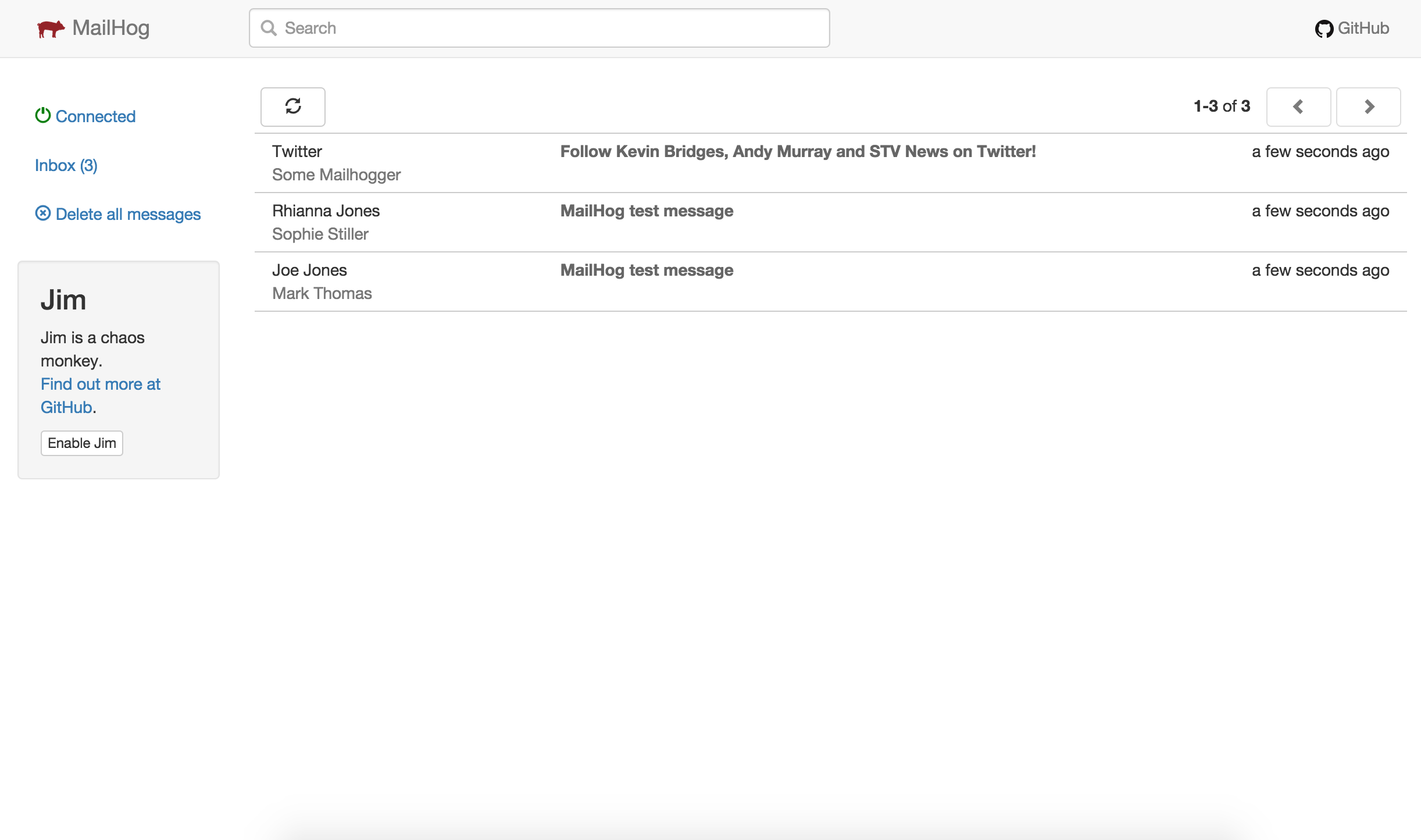 Mailhog screenshot 1
