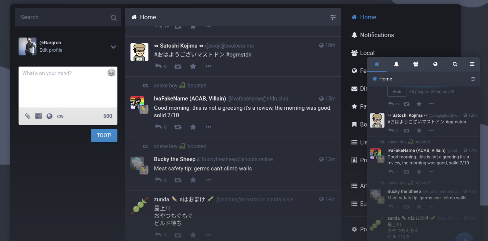Mastodon screenshot 1