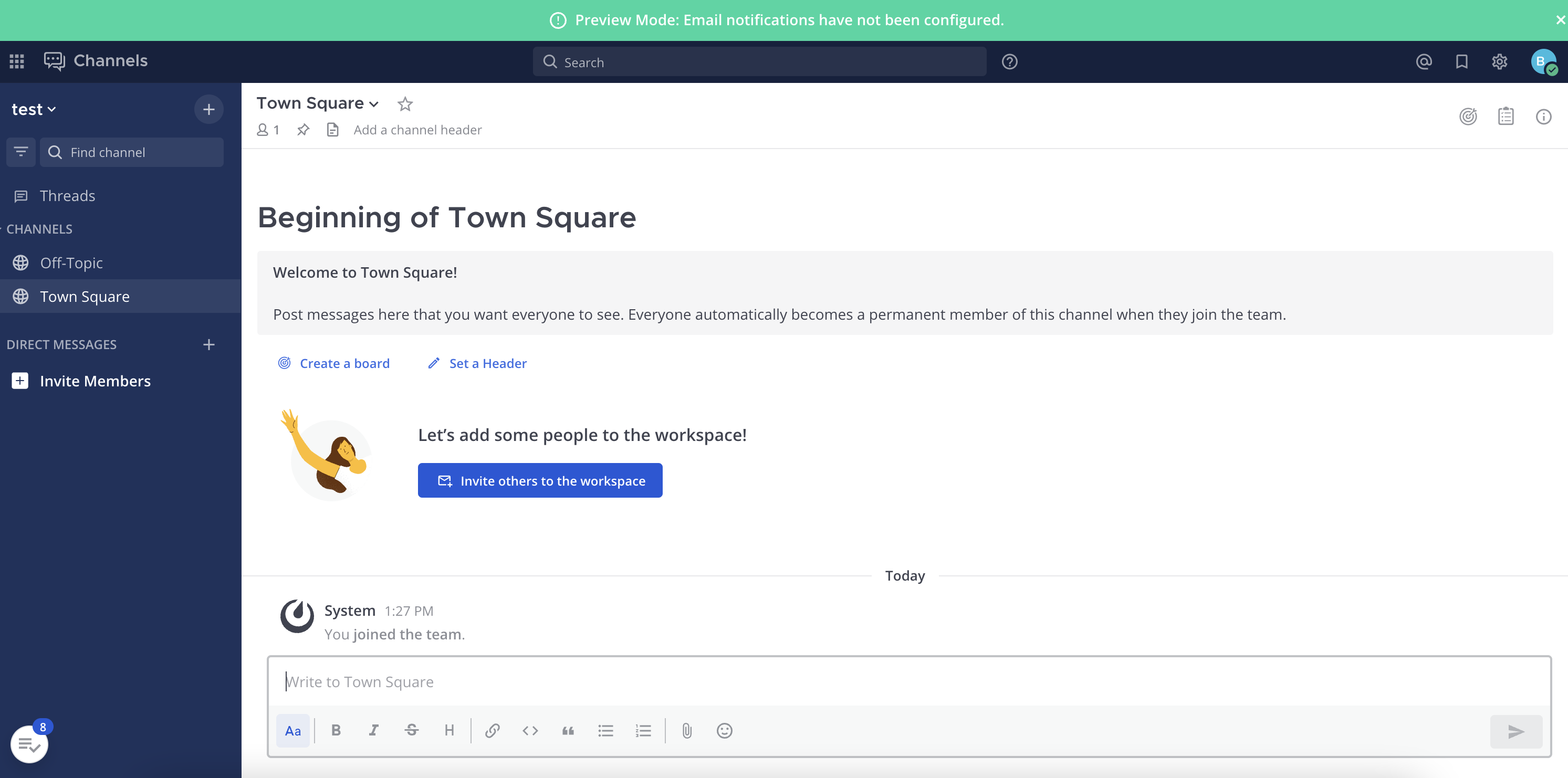 Mattermost screenshot 1