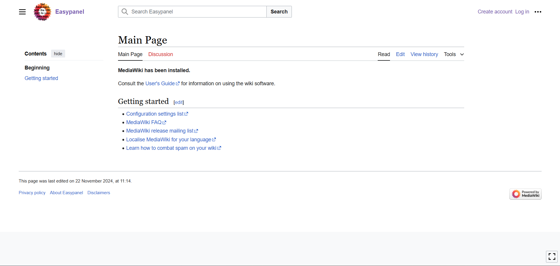 MediaWiki screenshot 1