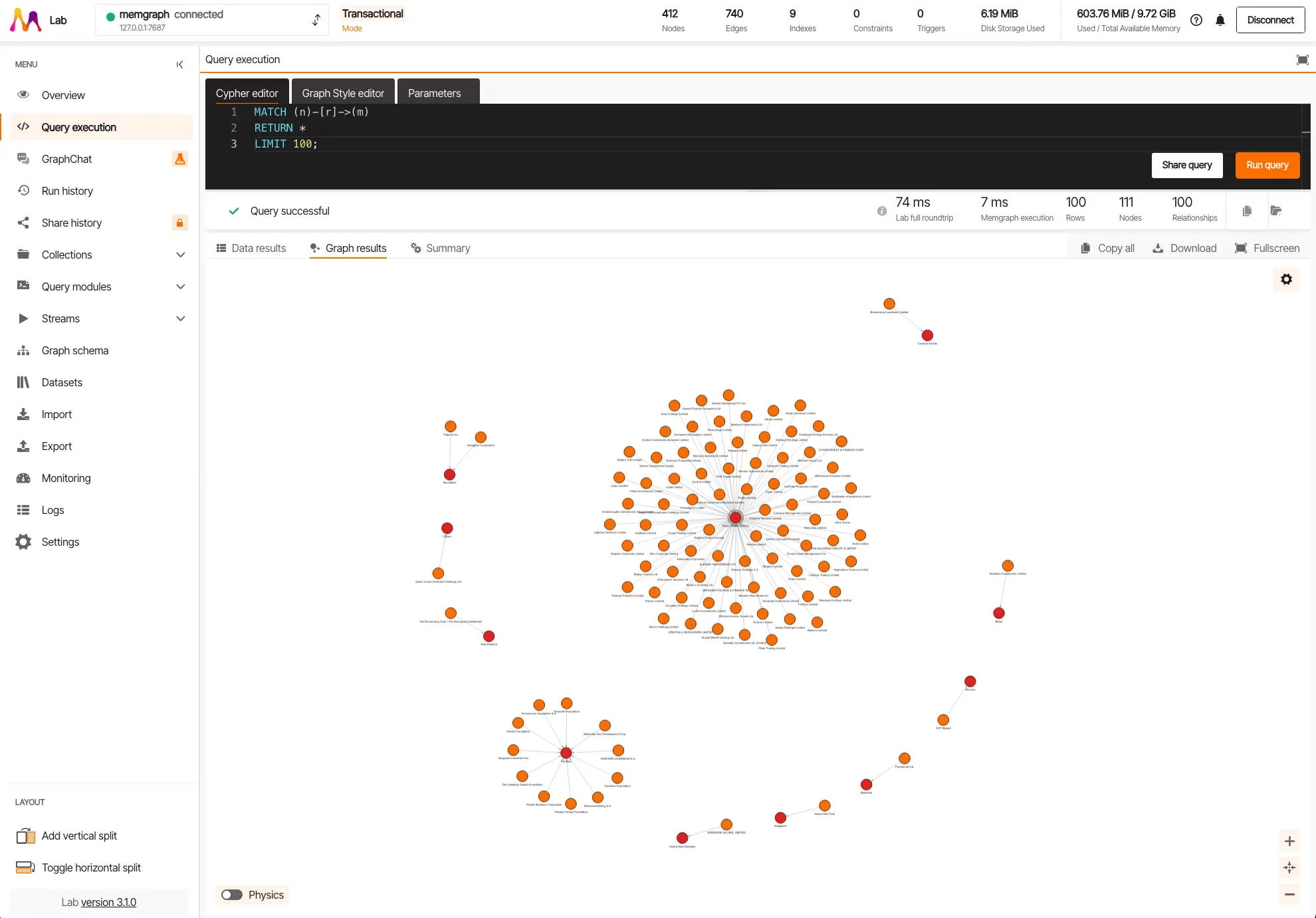 Memgraph screenshot 1