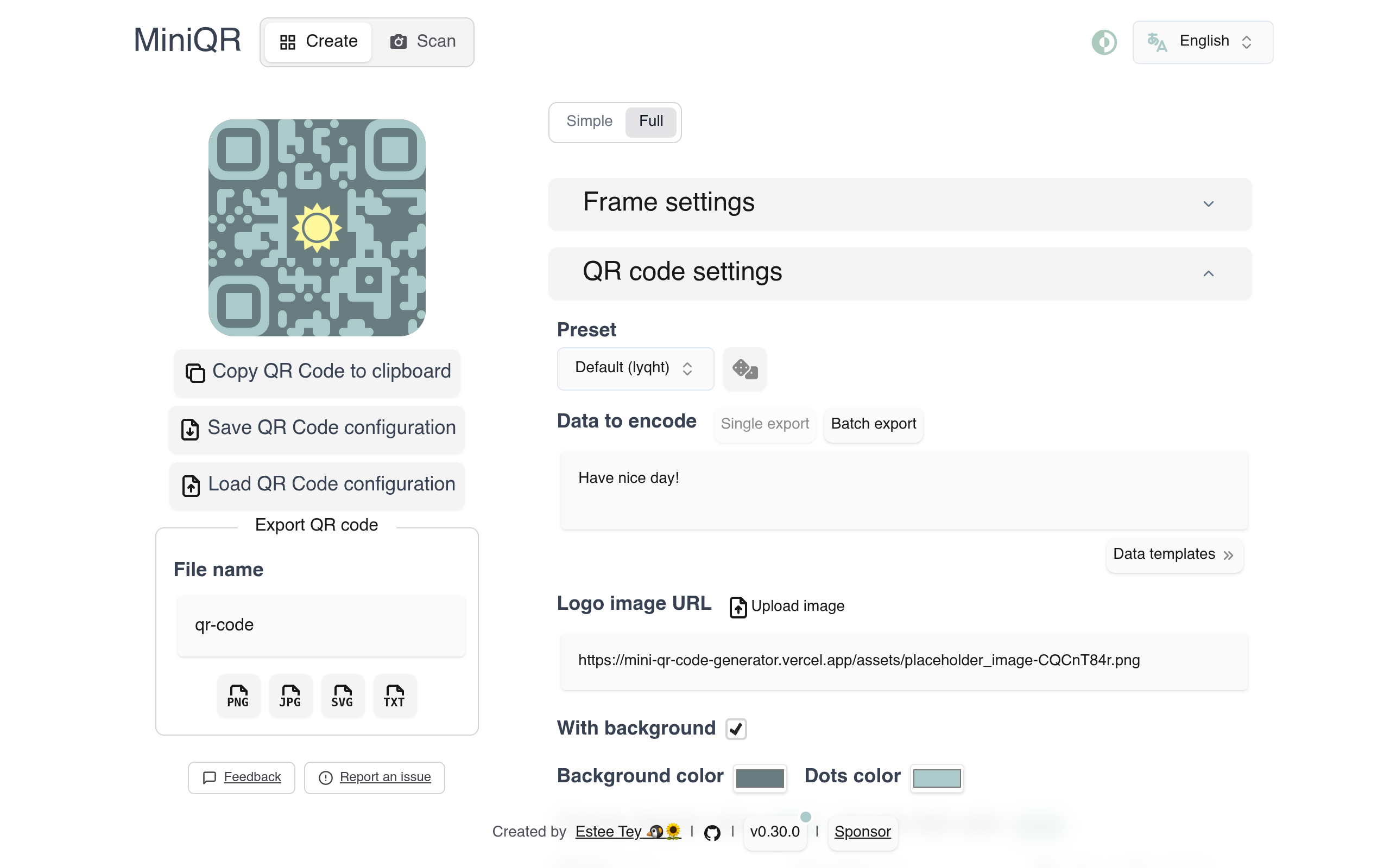 MiniQR screenshot 1