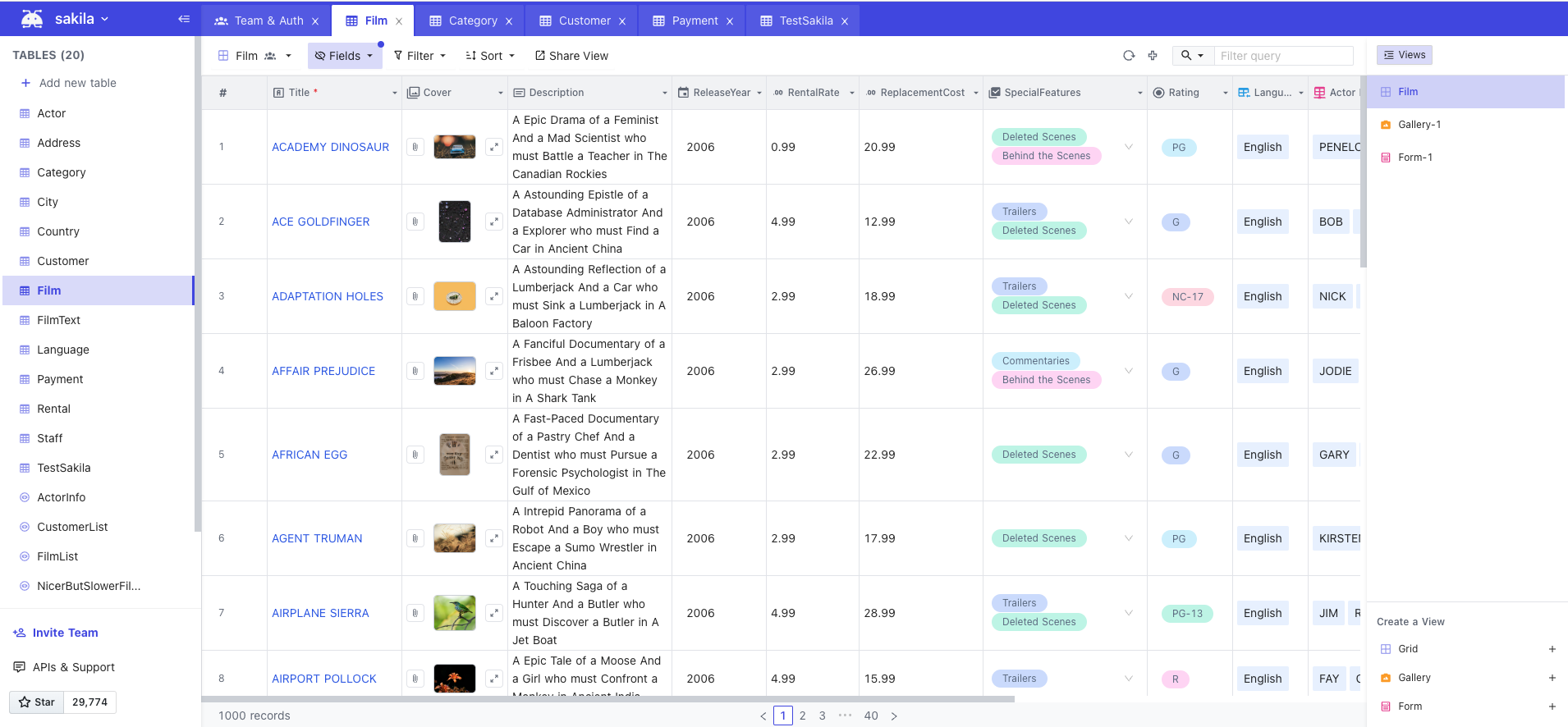 NocoDB screenshot 1