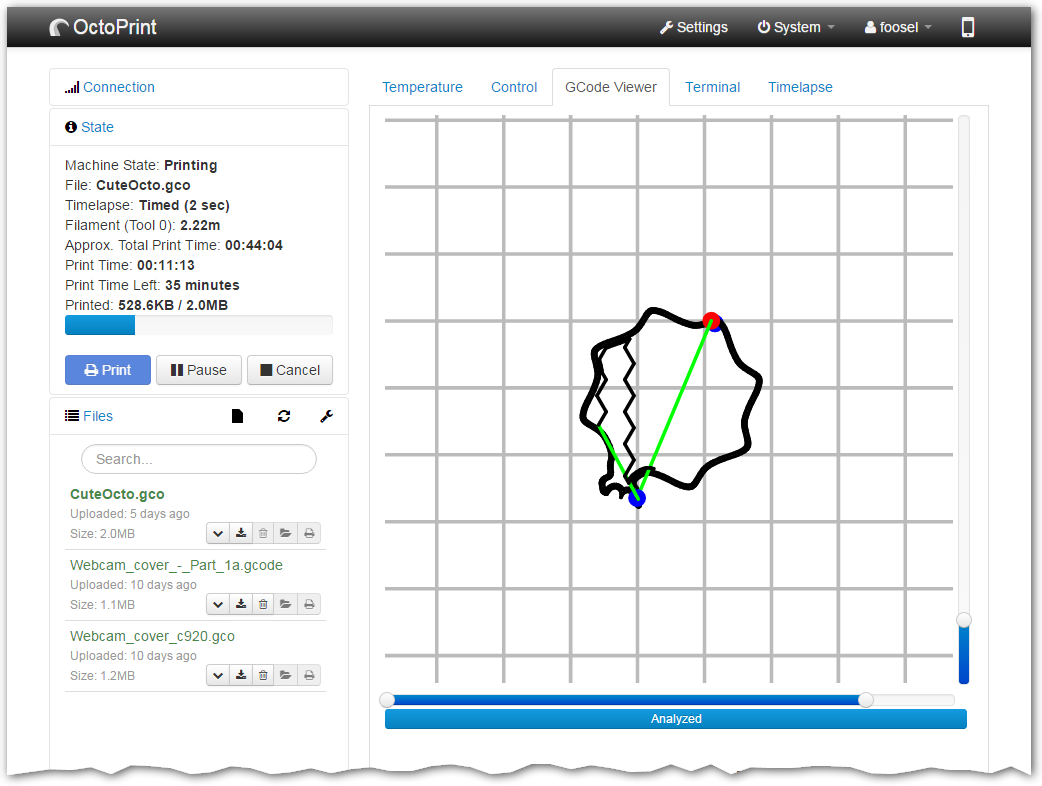 OctoPrint screenshot 3