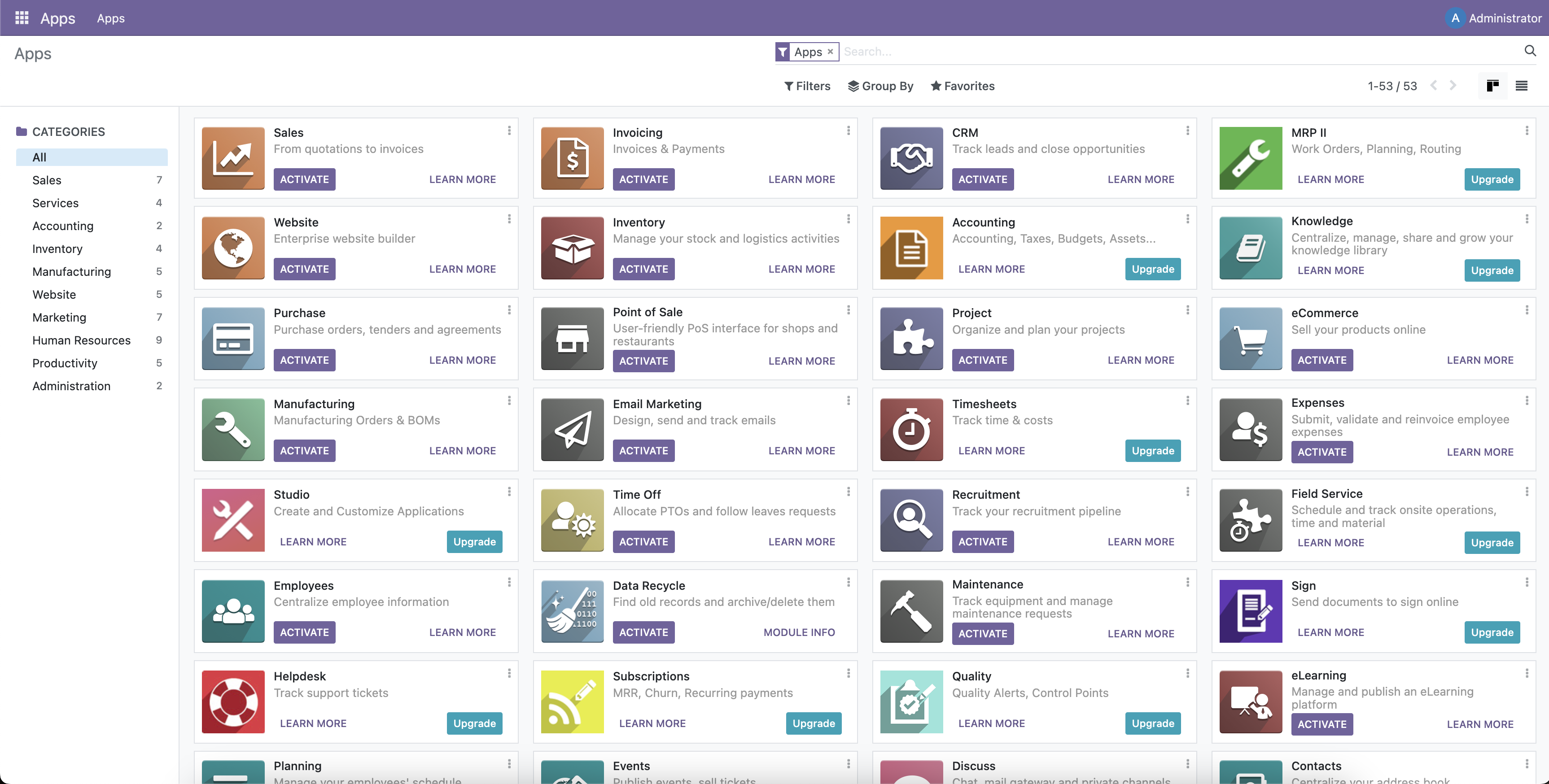 Odoo screenshot 1
