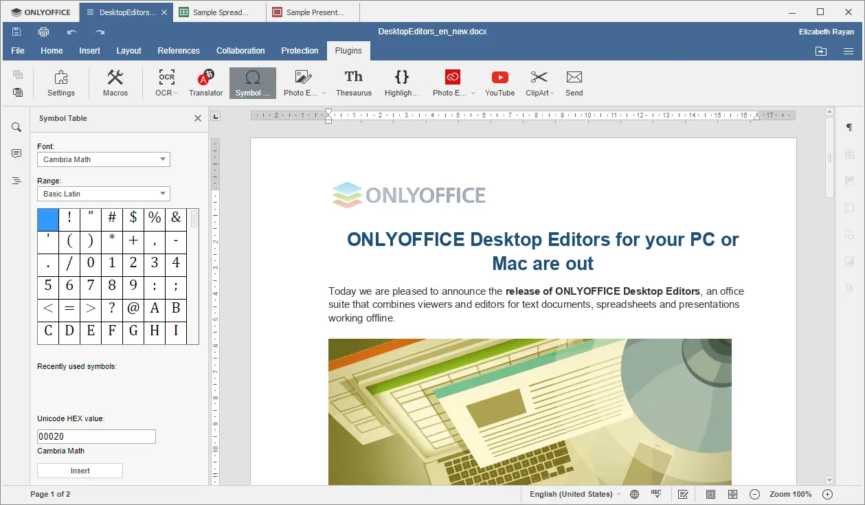 OnlyOffice screenshot 1