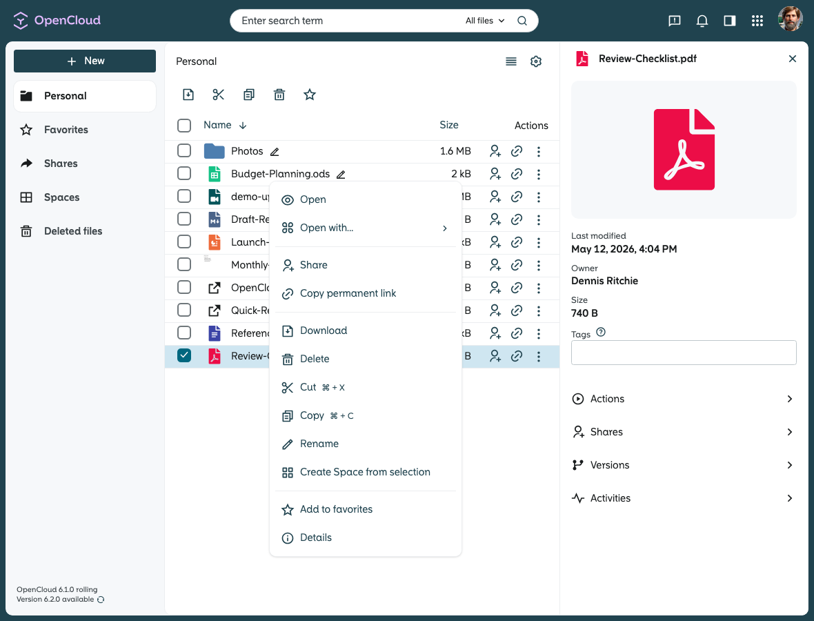 OpenCloud screenshot 1