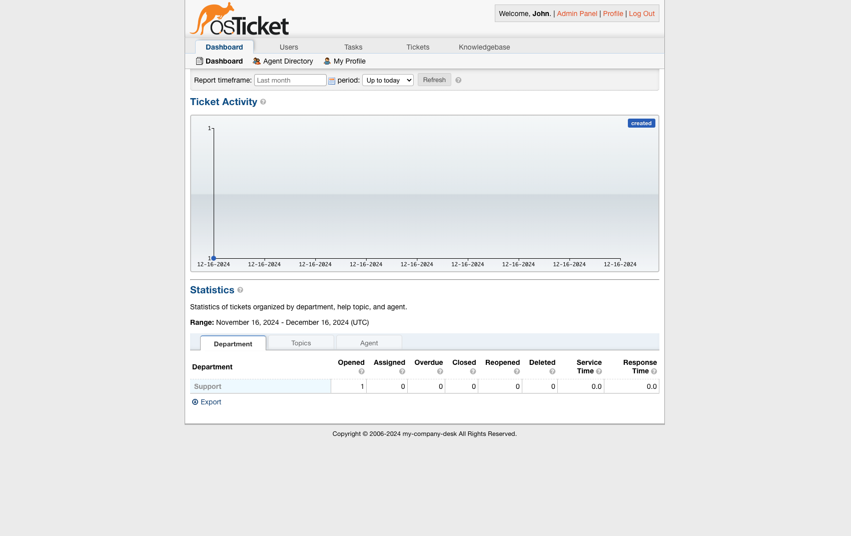 OSTicket screenshot 1