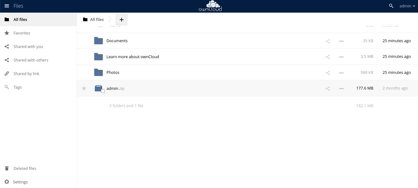 Owncloud screenshot 1