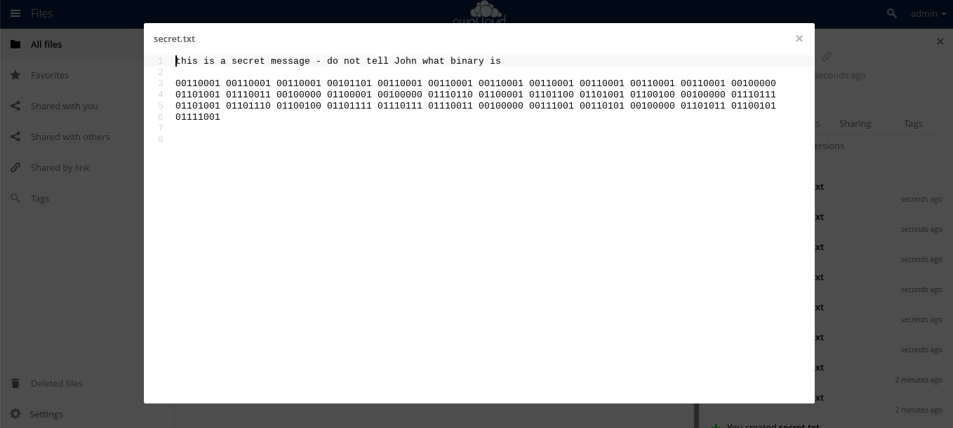 Owncloud screenshot 2