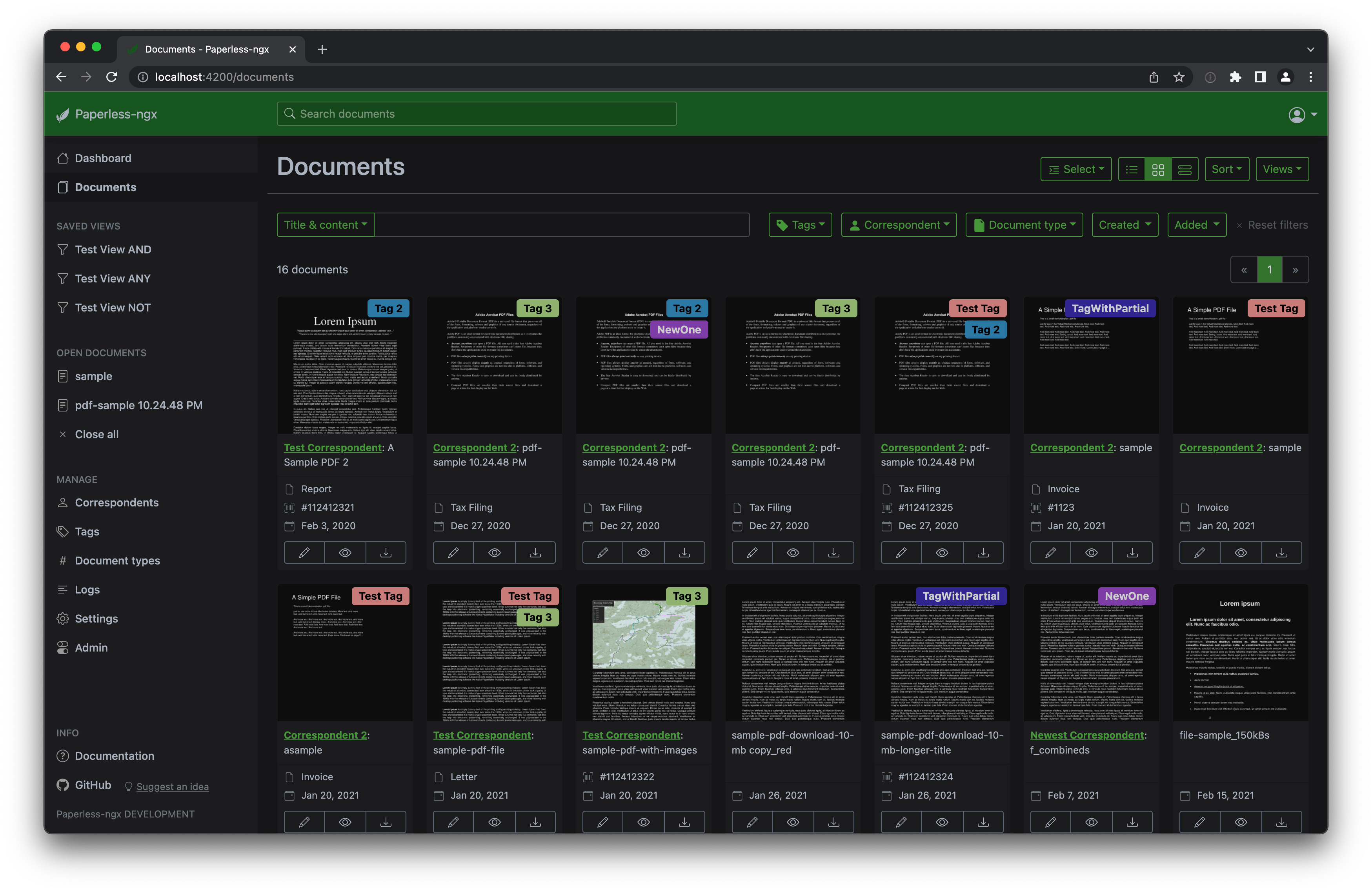Paperless-ngx screenshot 1