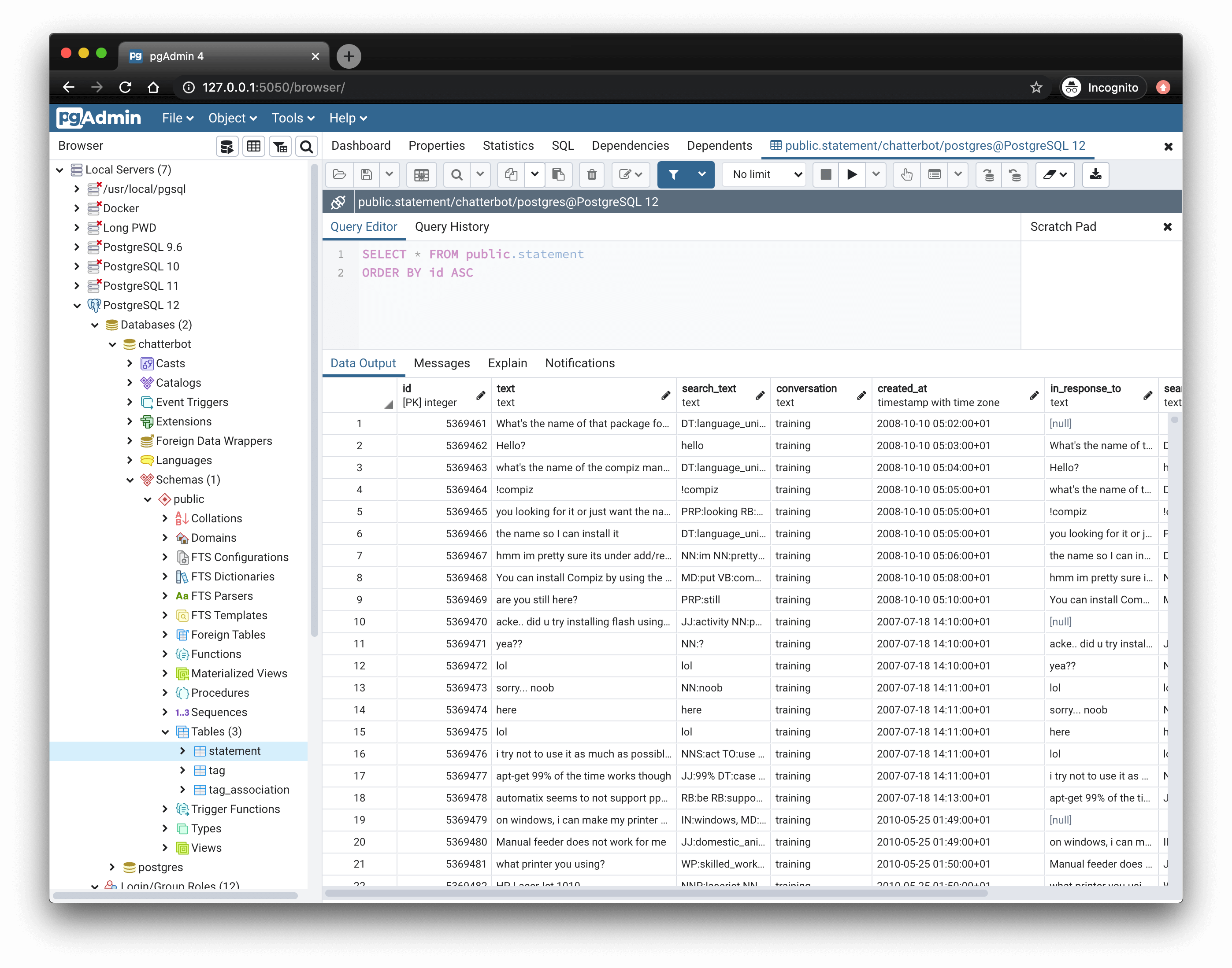 Pgadmin screenshot 1