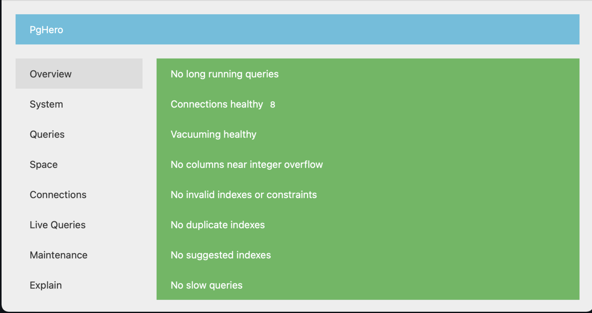 PgHero screenshot 1
