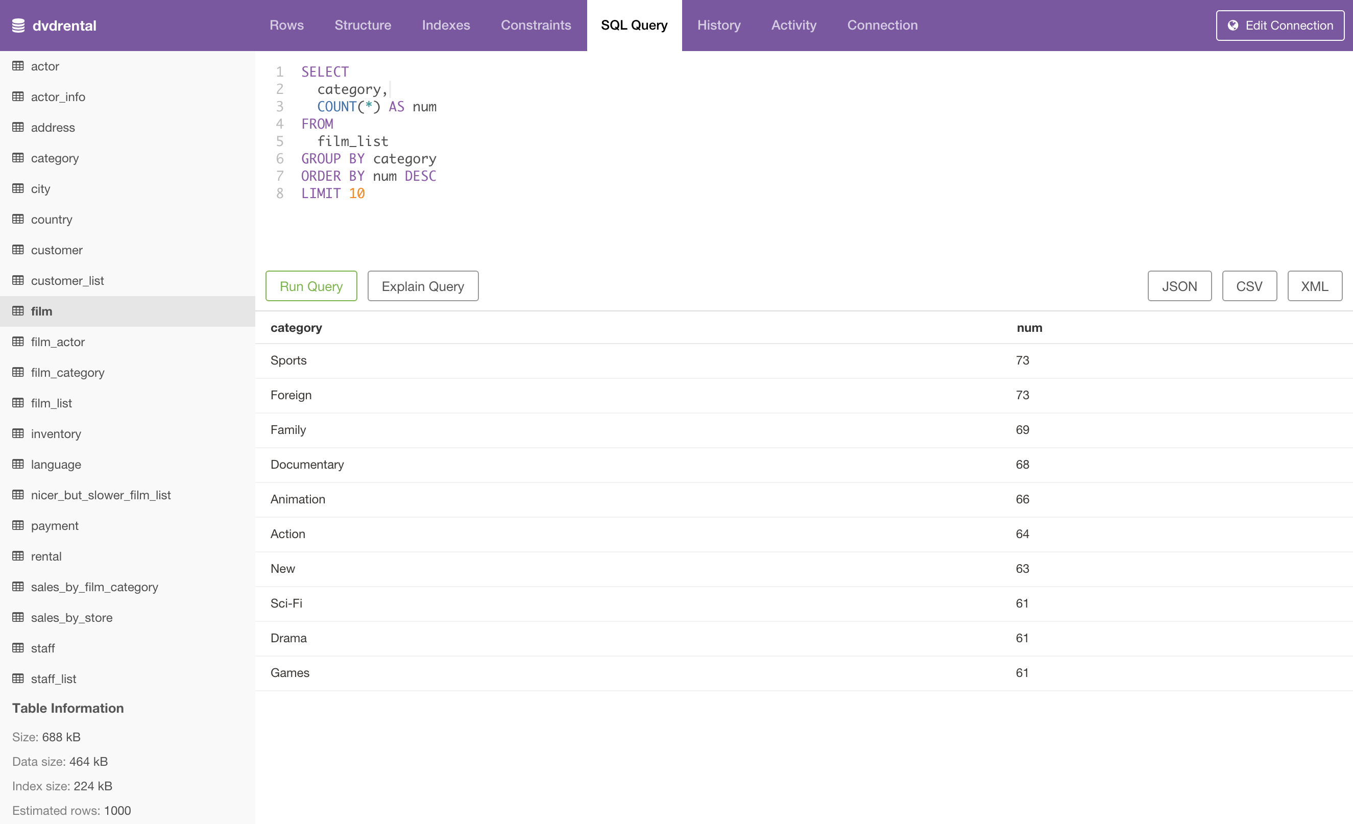 pgweb screenshot 2