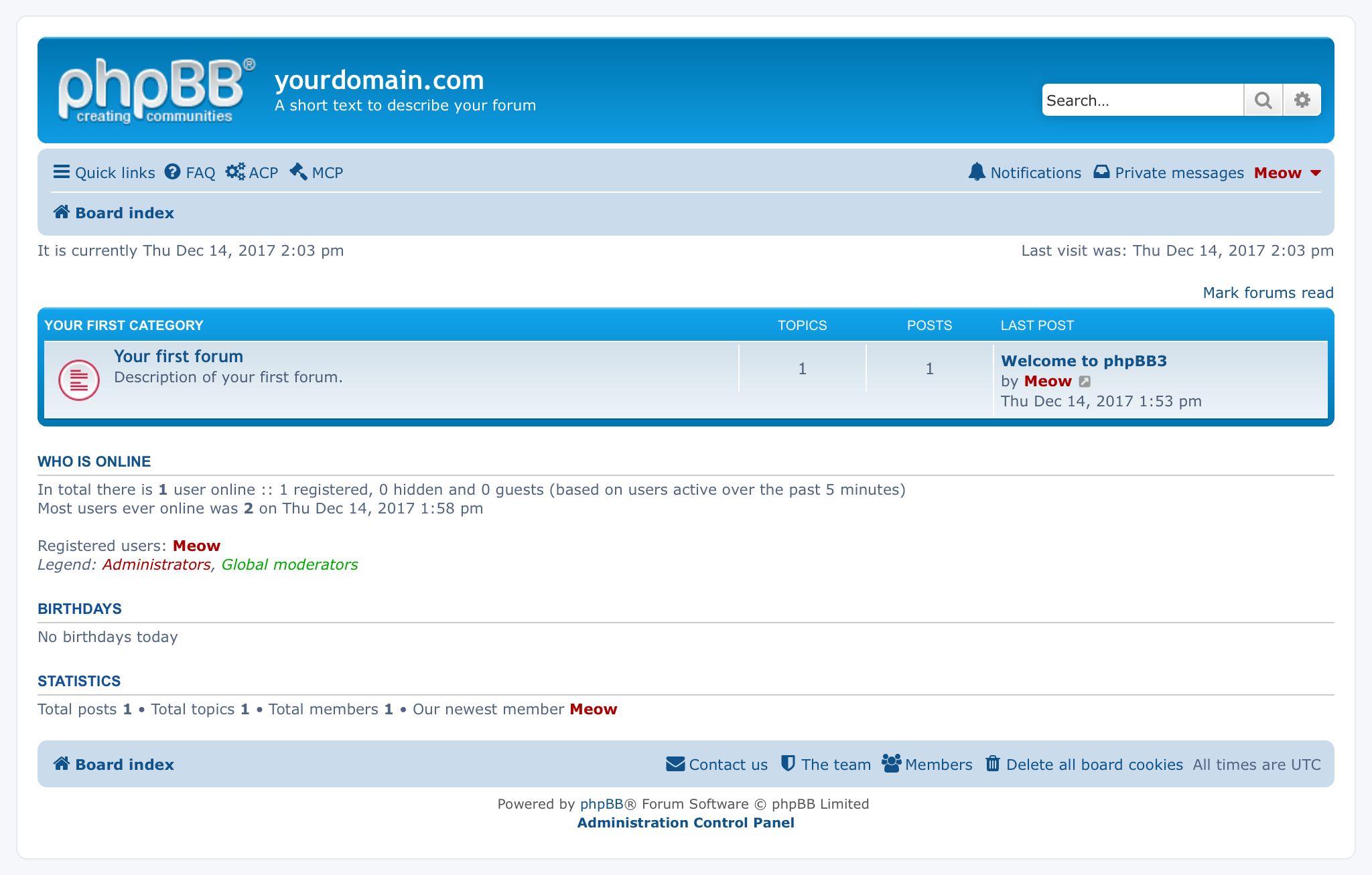phpBB screenshot 1