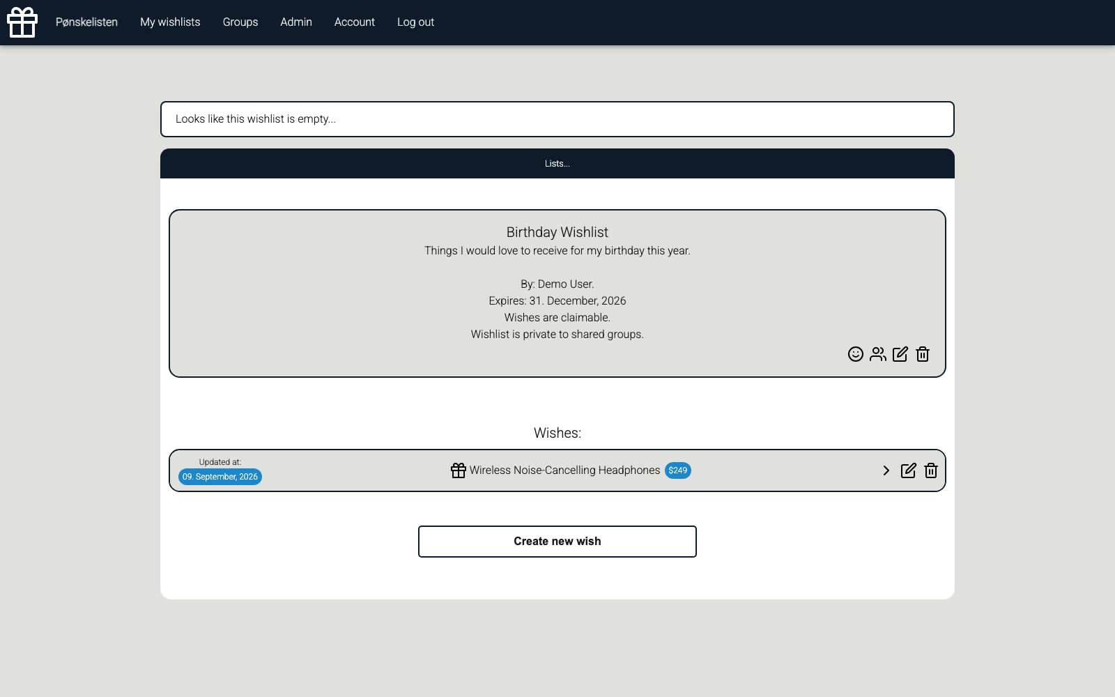 Pønskelisten screenshot 1