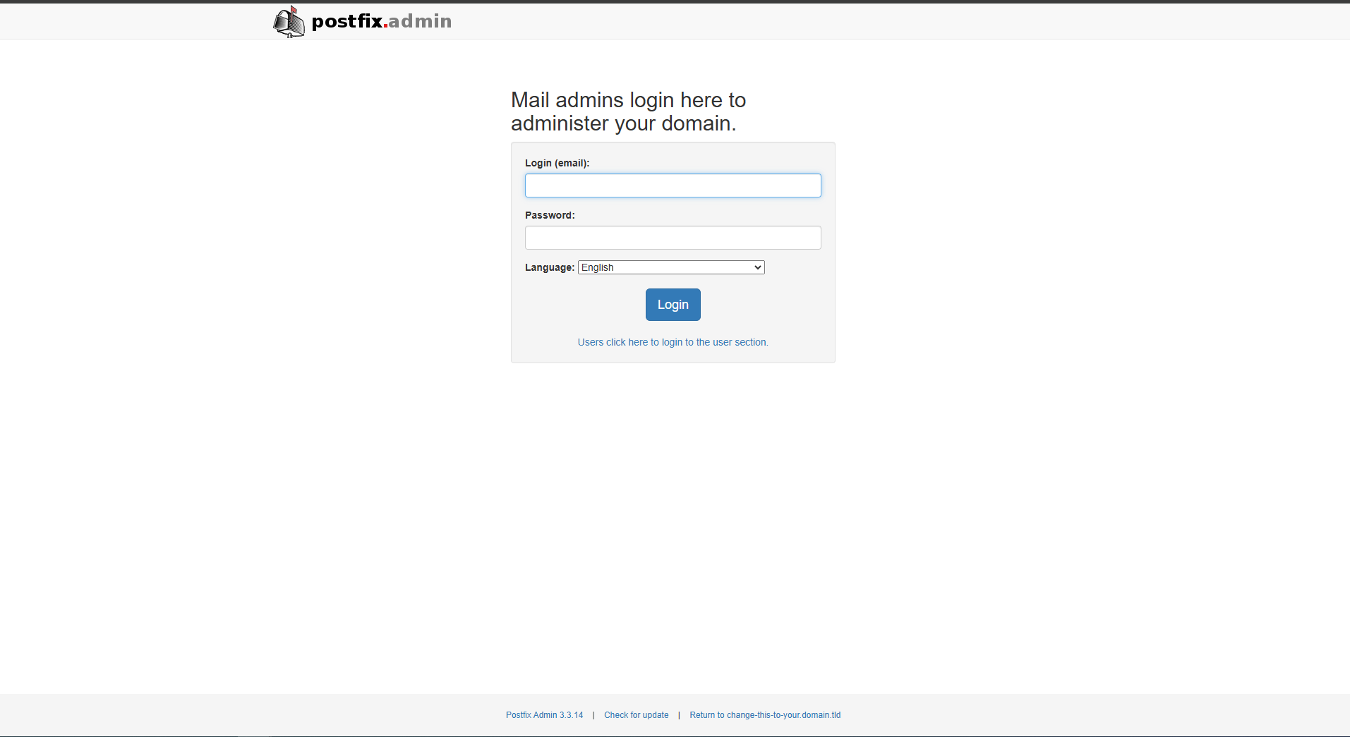 PostfixAdmin screenshot 1