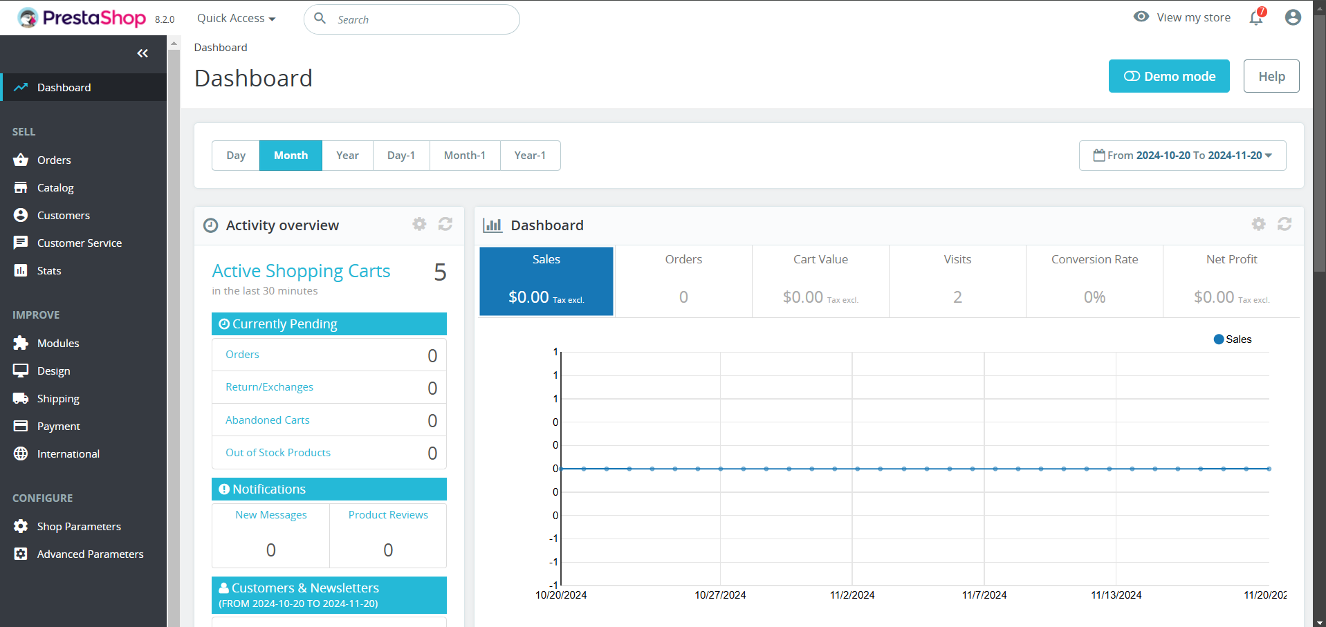 Prestashop screenshot 1
