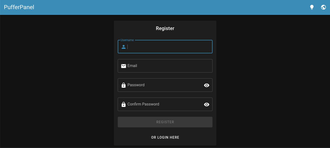 Pufferpanel screenshot 2