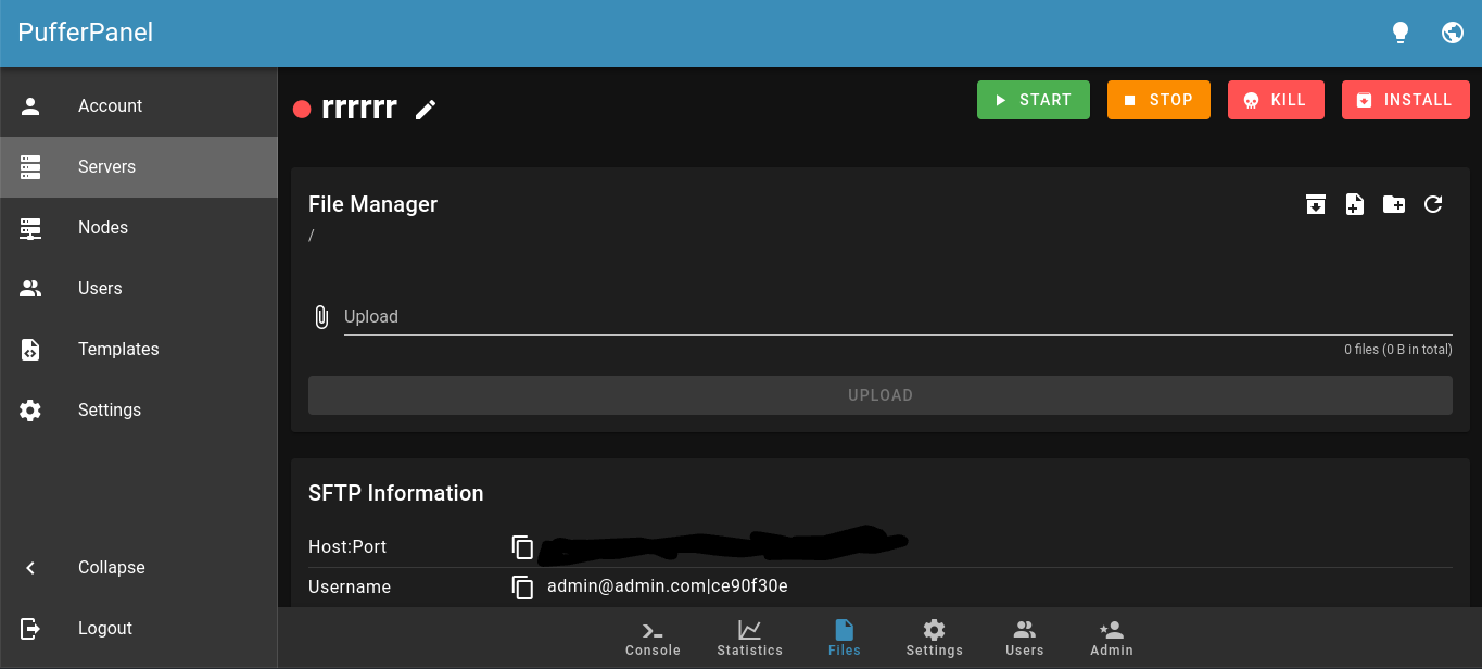 Pufferpanel screenshot 4
