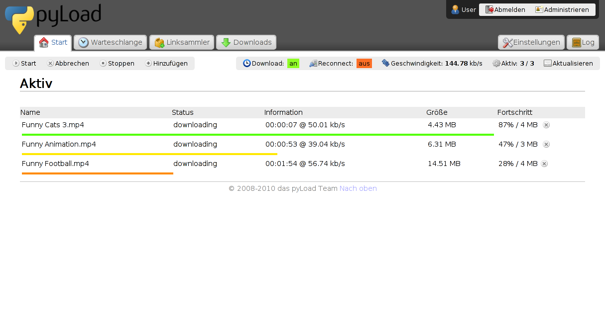 pyLoad-NG screenshot 1