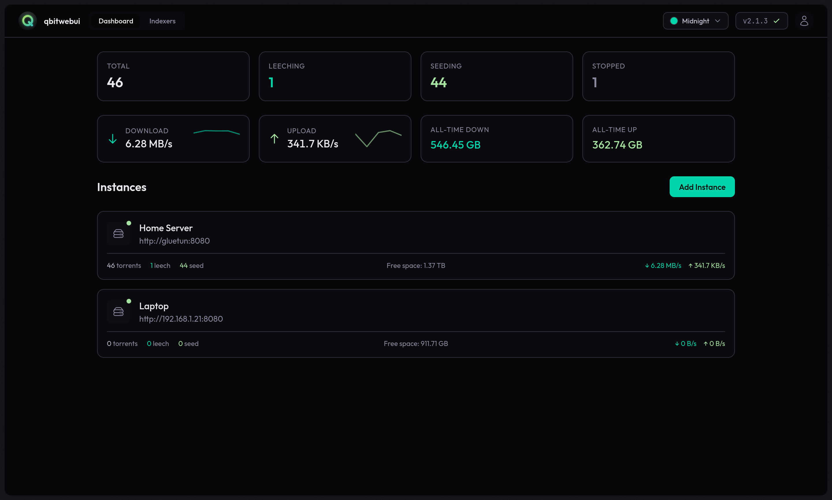 qBitWebUI screenshot 1