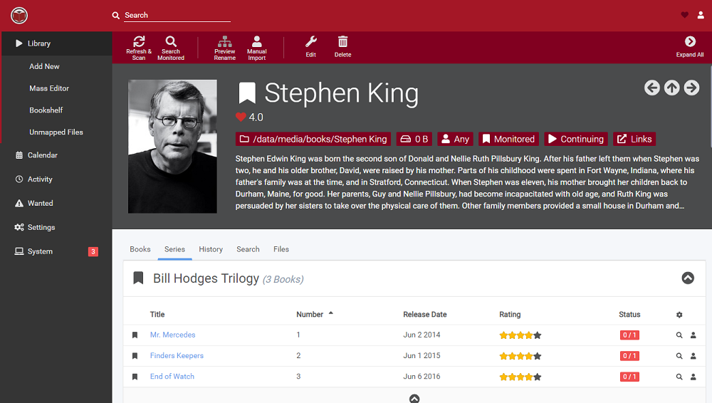Readarr screenshot 1