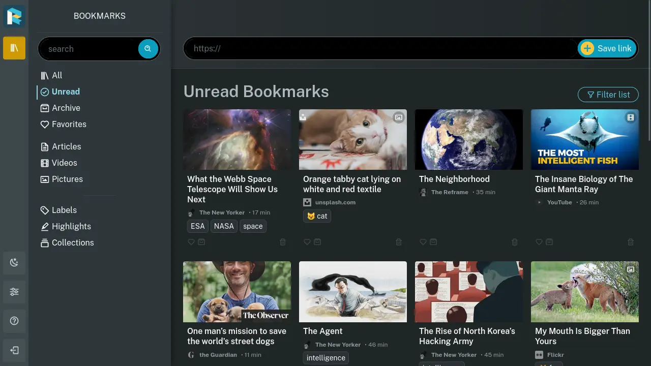 Readeck screenshot 1