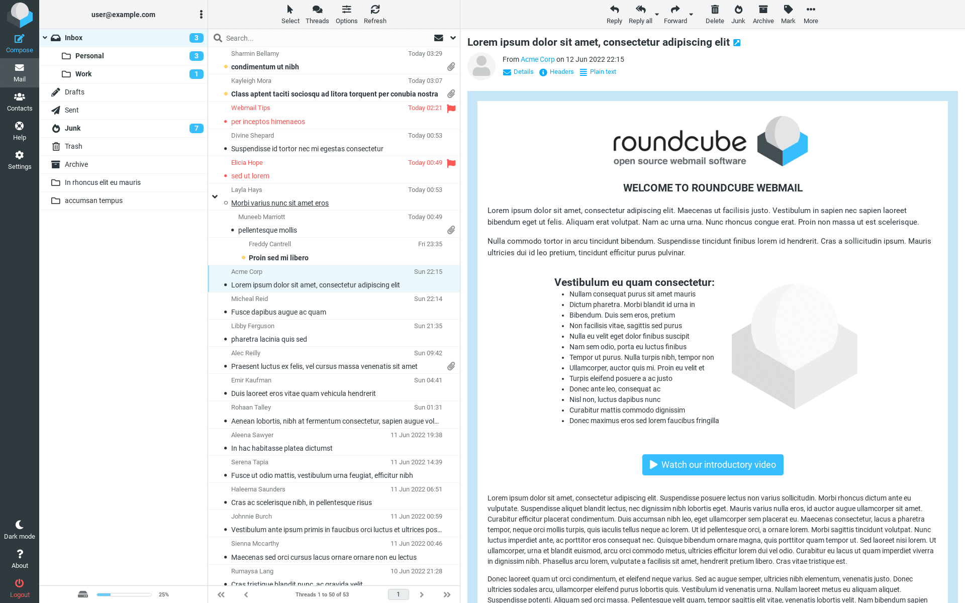 Roundcube screenshot 1