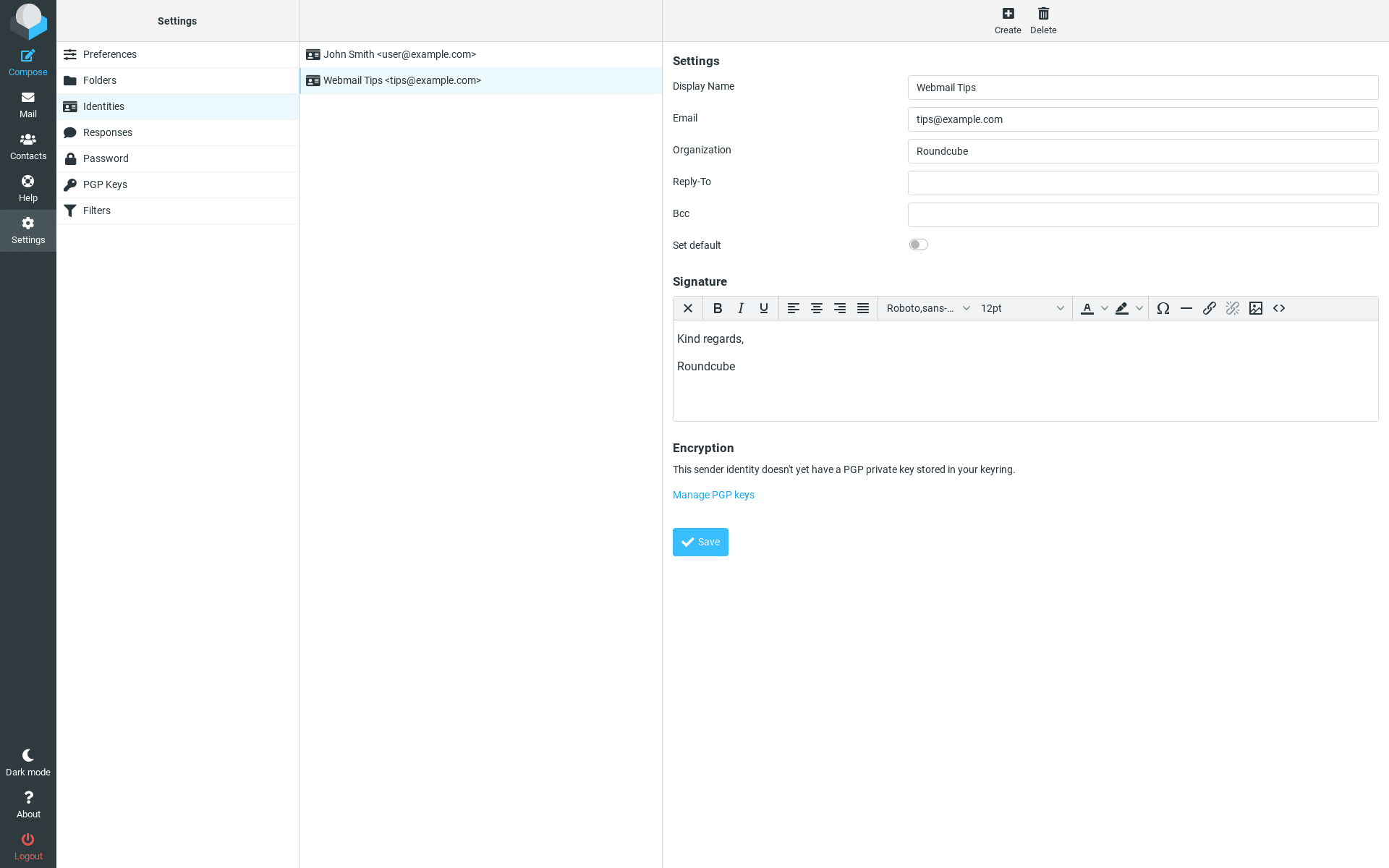 Roundcube screenshot 2