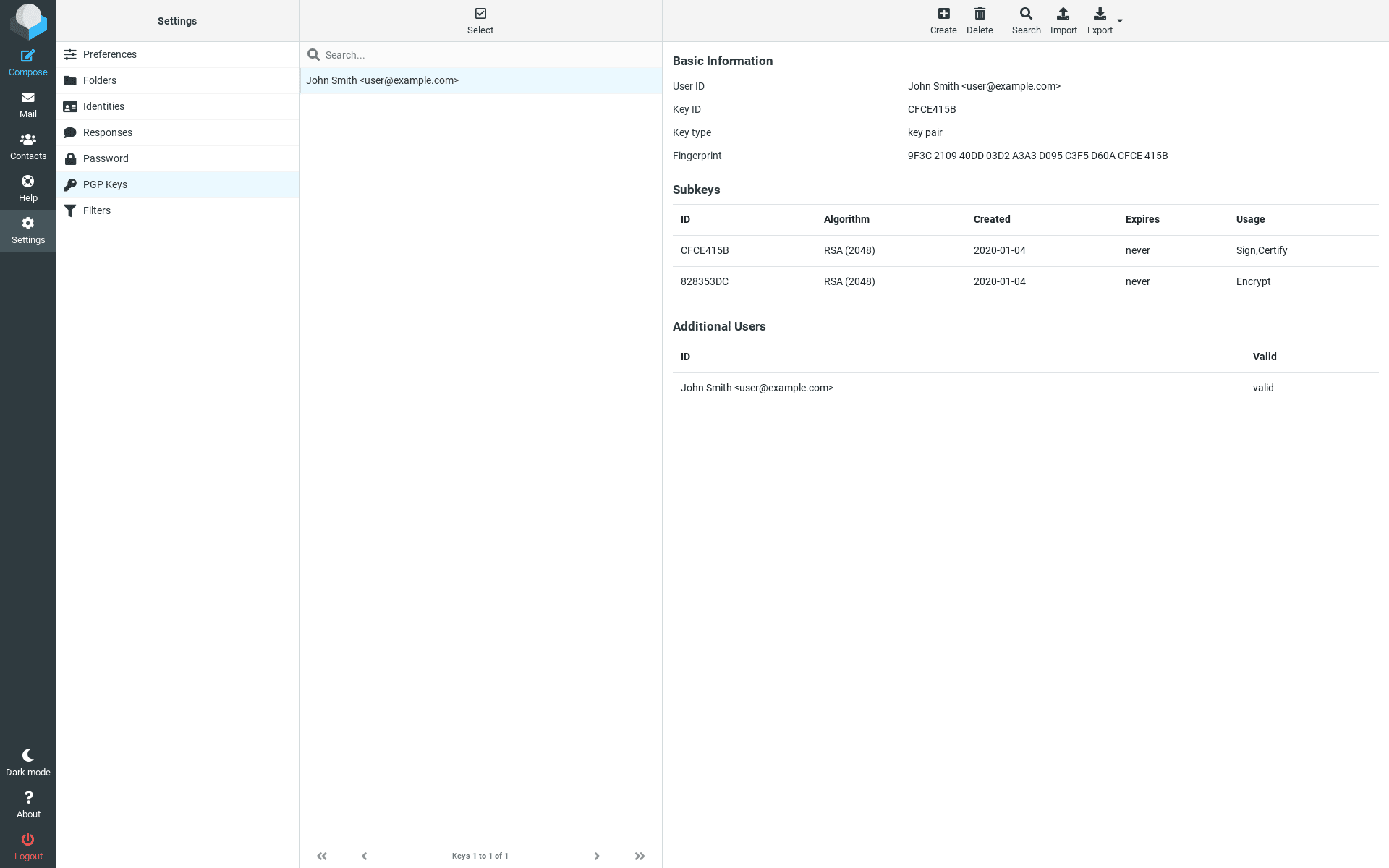 Roundcube screenshot 3