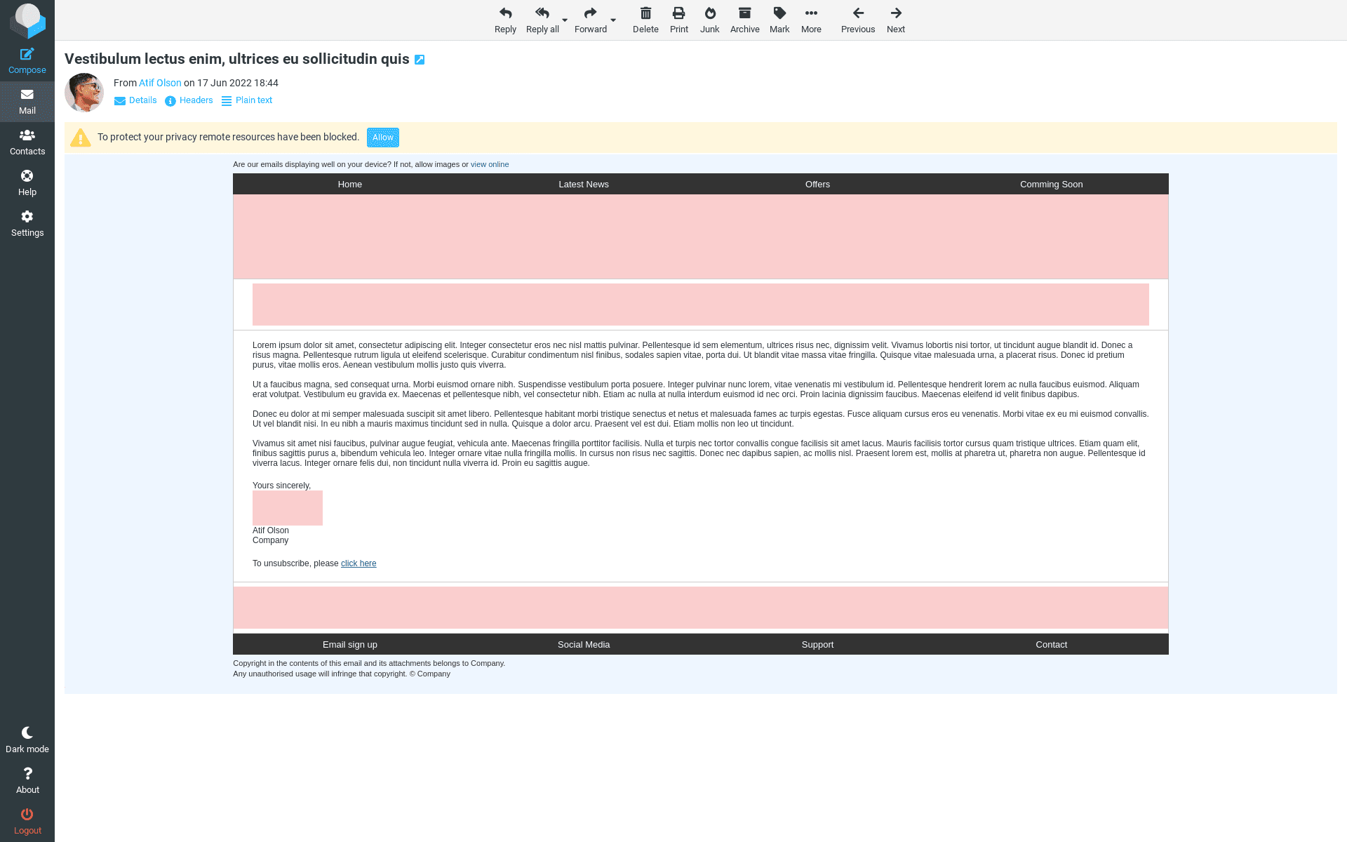 Roundcube screenshot 5