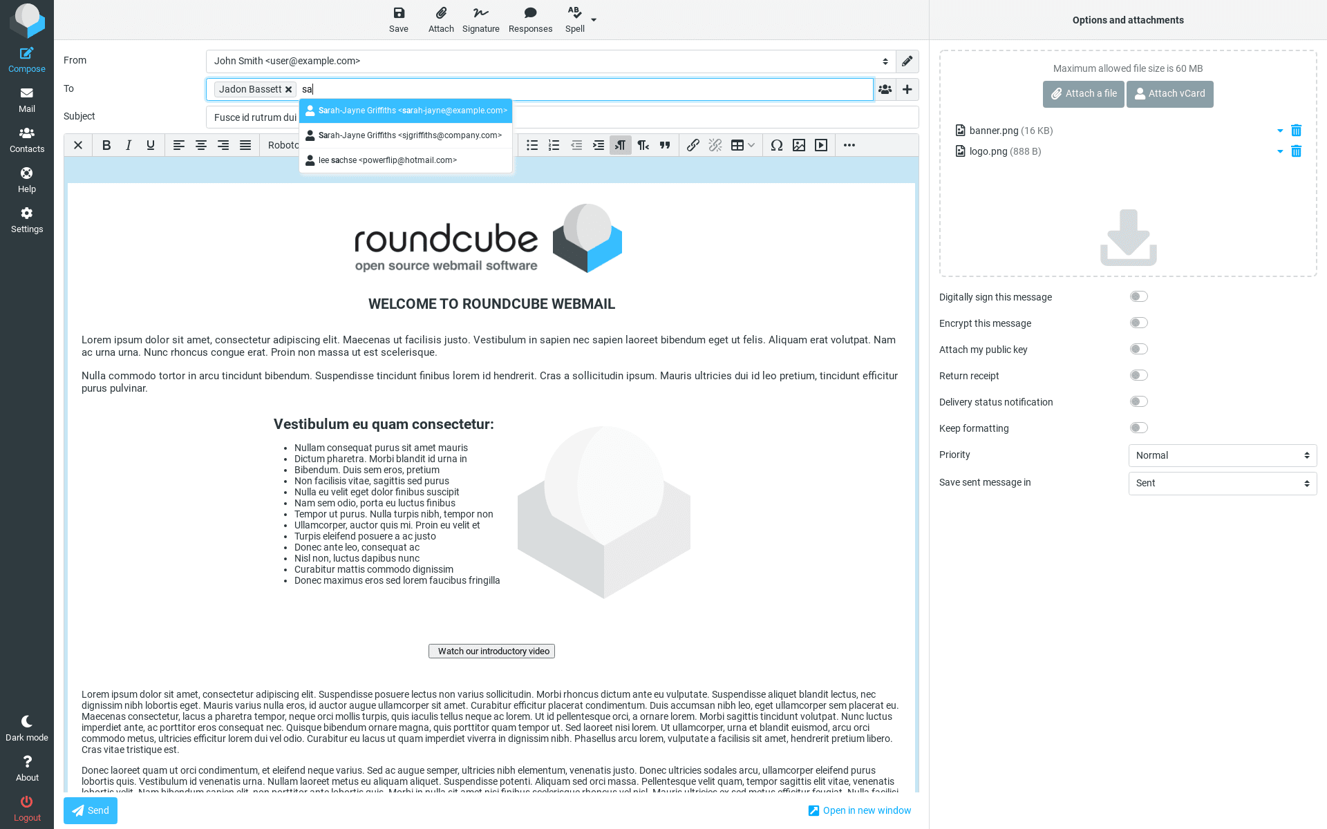 Roundcube screenshot 8