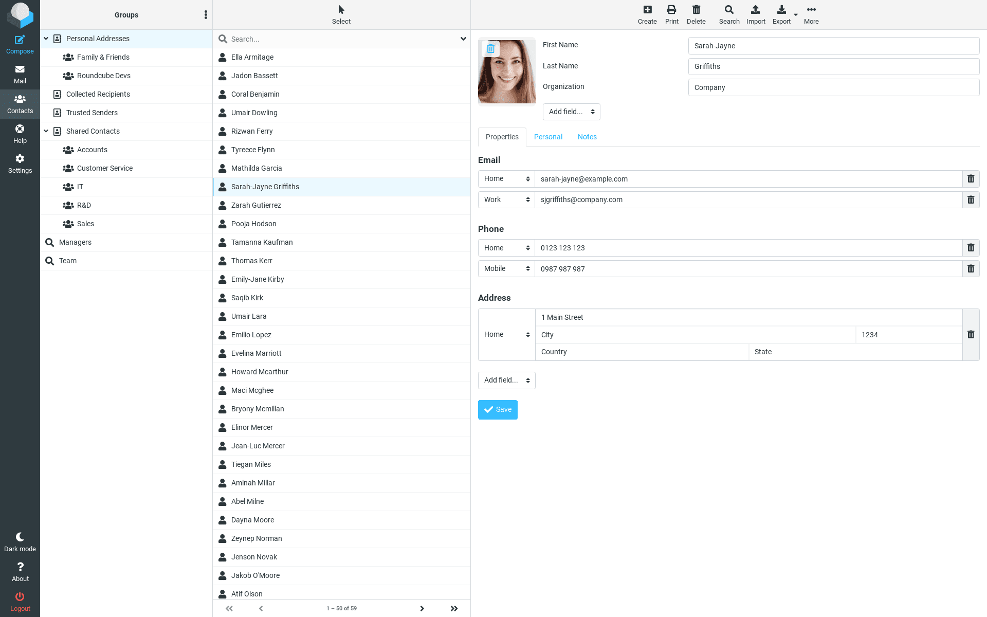 Roundcube screenshot 10